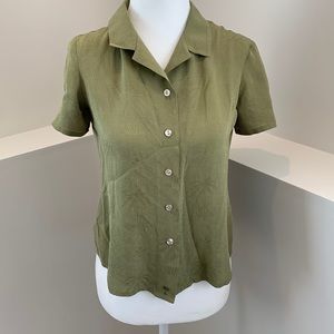 TOMMY BAHAMA Linen Palm Print Button Up